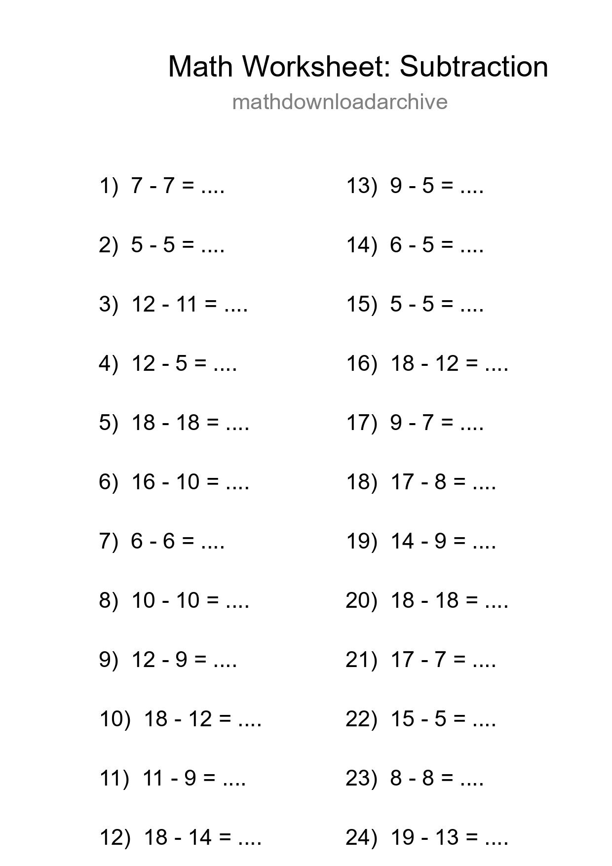 Free 24 Subtraction Math Worksheet For Grade 2 With Answers - Part 41