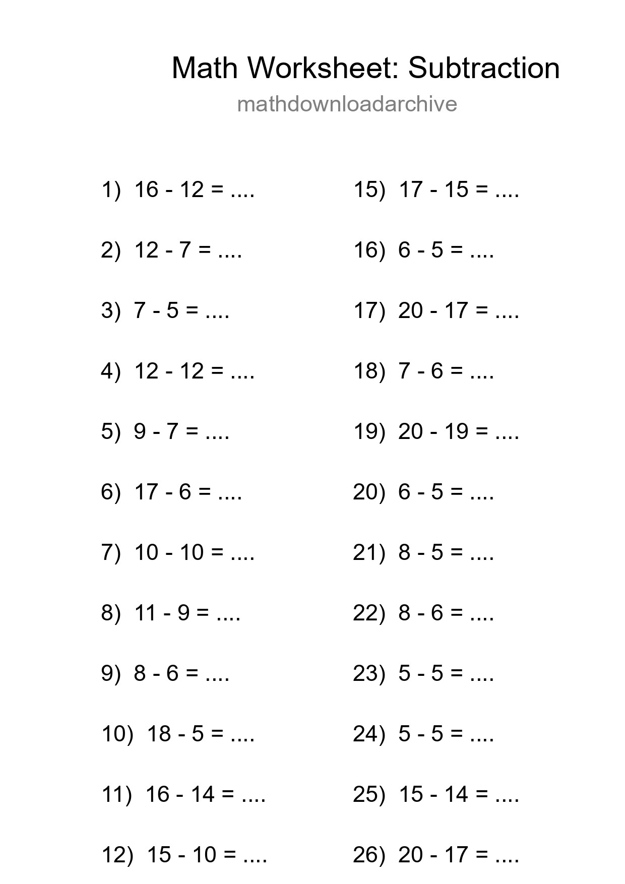 Free 27 Subtraction Math Worksheet For Grade 2 - Part 206