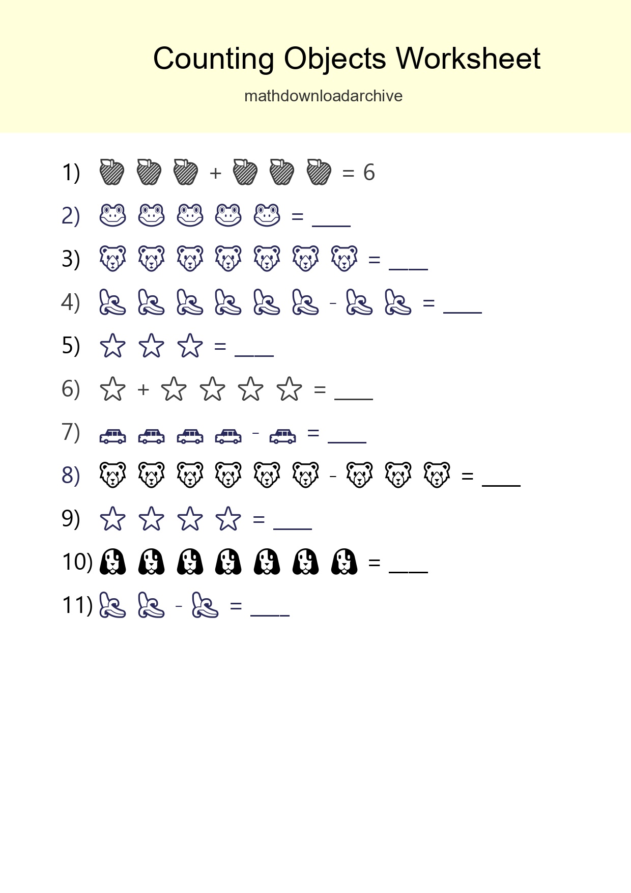 Free Counting Objects Worksheet For Kindergarten - Part 58