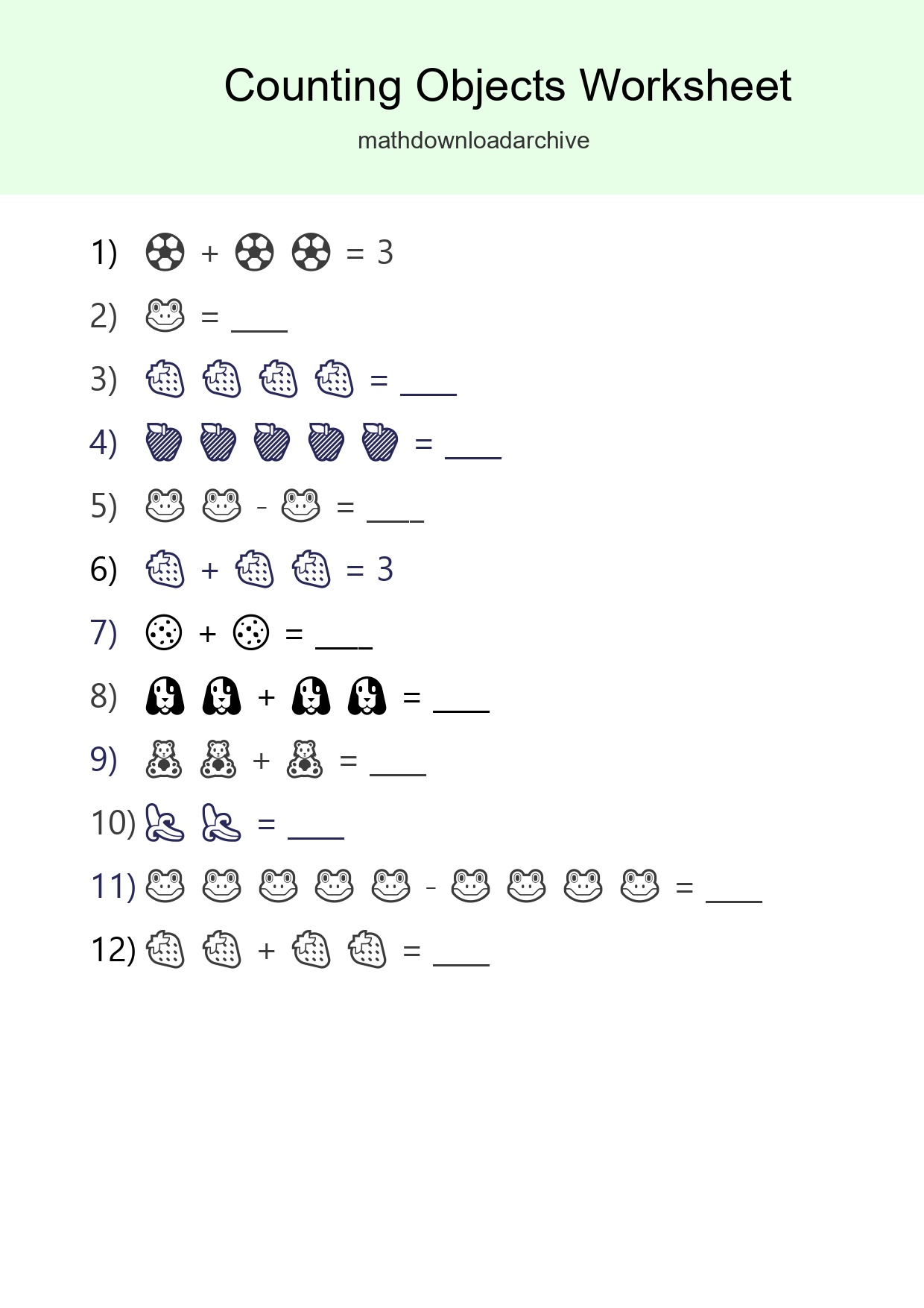 Learn Counting With Pictures Worksheet (Pre-K) - Part 278