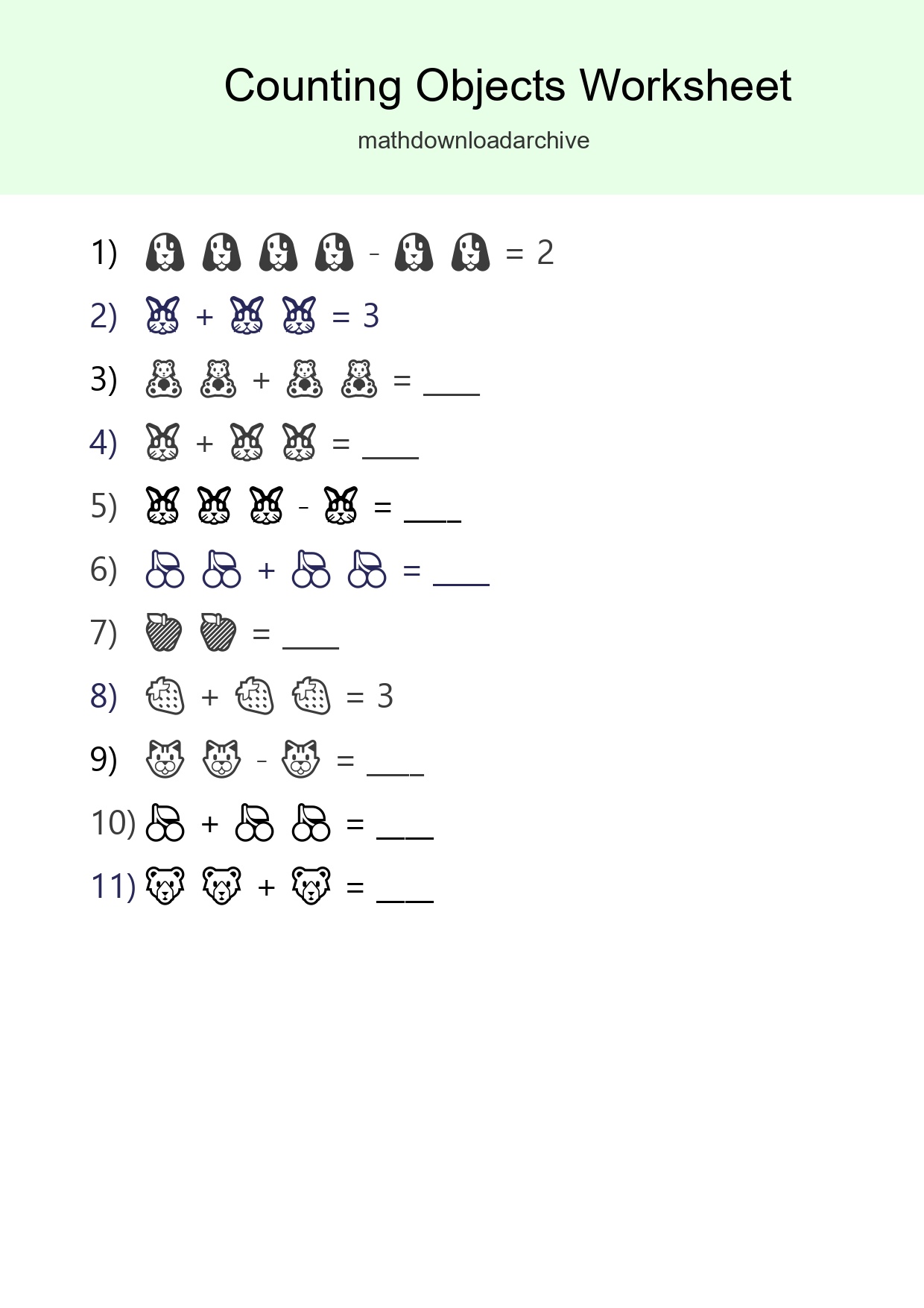 Learn Counting With Pictures Worksheet (Pre-K) - Part 69