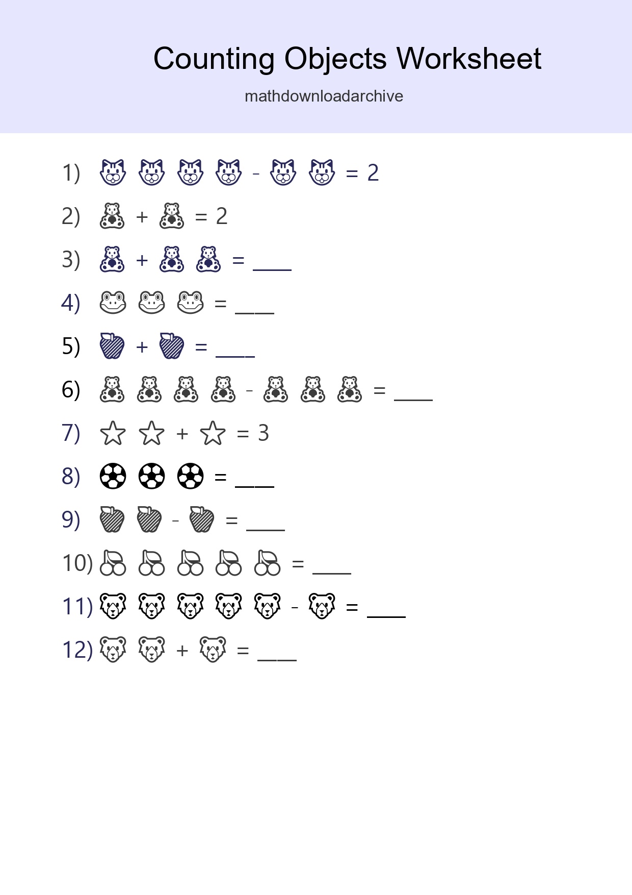 Pre-K Count The Objects Worksheet - Part 14