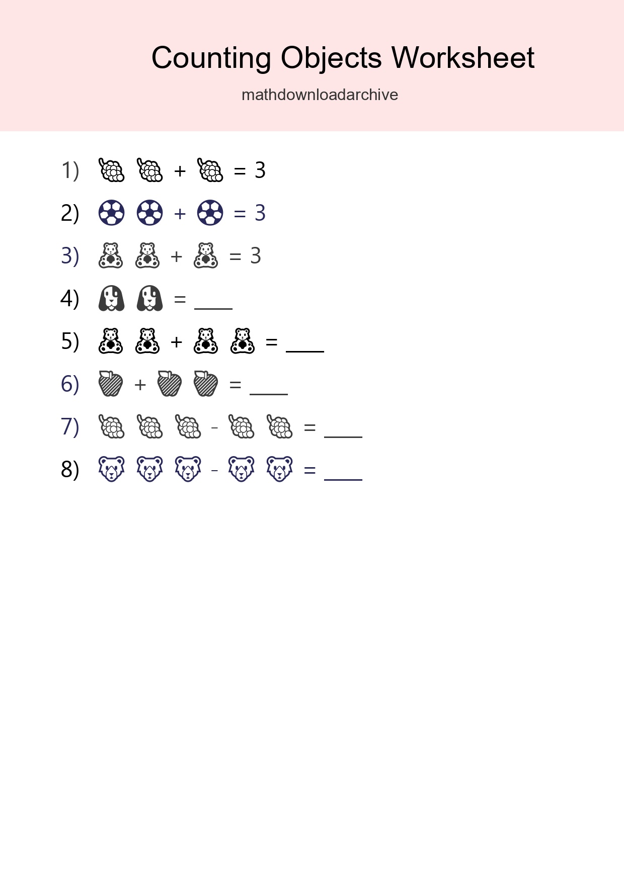 Pre-K Count The Objects Worksheet - Part 168