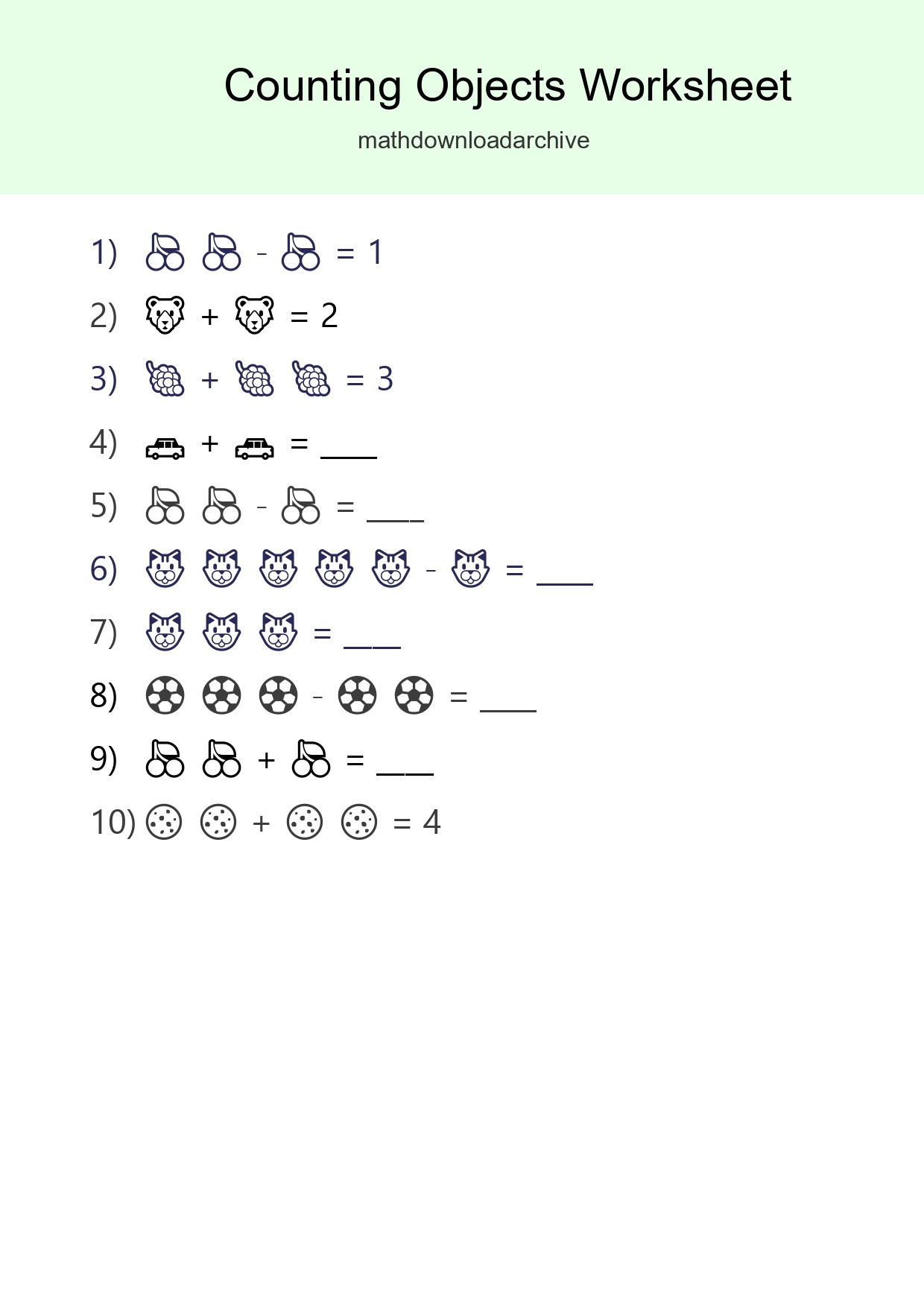 Pre-K Count The Objects Worksheet - Part 212