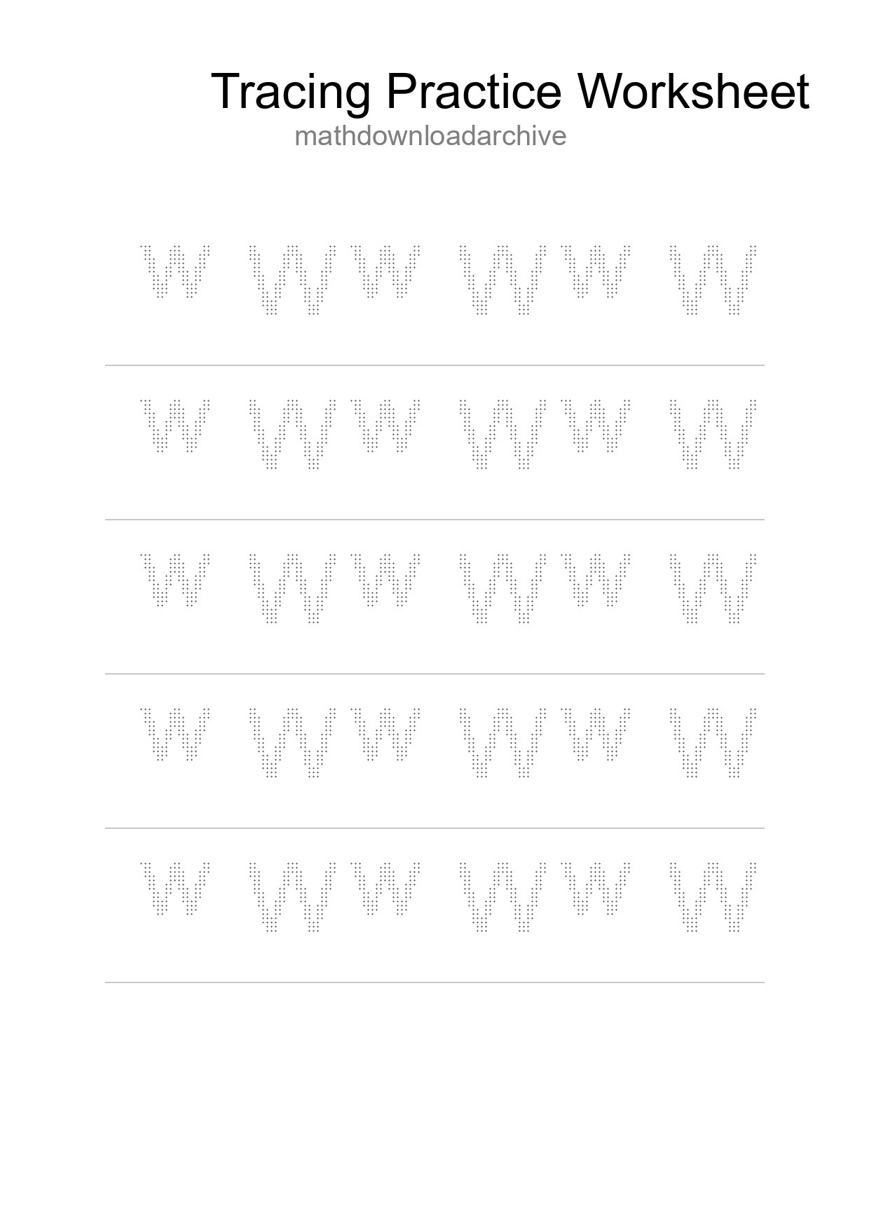 Printable Tracing Worksheet For Kids - Part 109