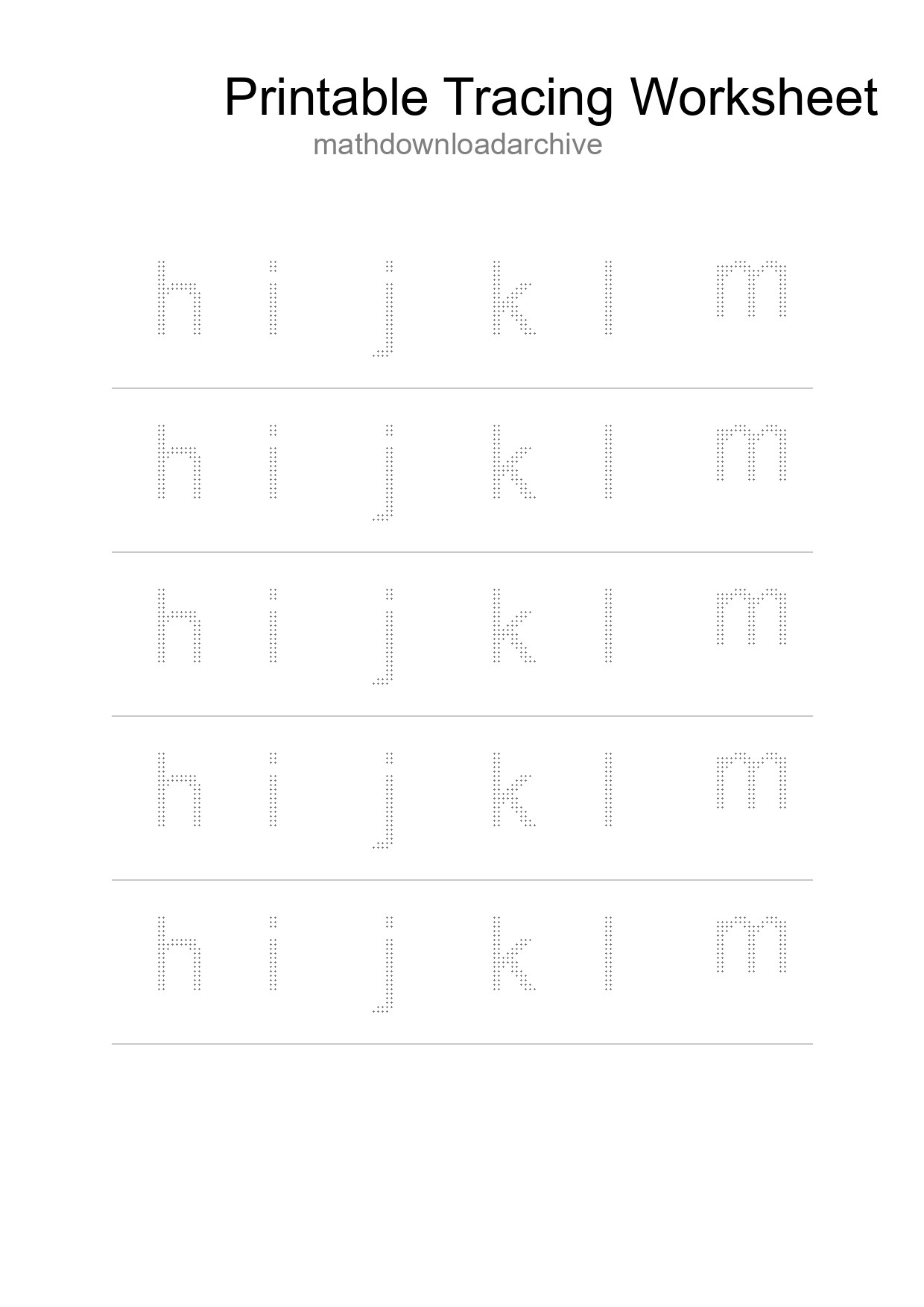 Printable Tracing Worksheet For Kids - Part 76